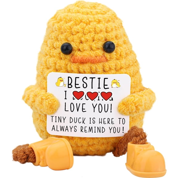 Bestie Gifts Long Legged Duck, Birthday Christmas, Suitable for Bestie Women BFF, Emotional Knitted Duck