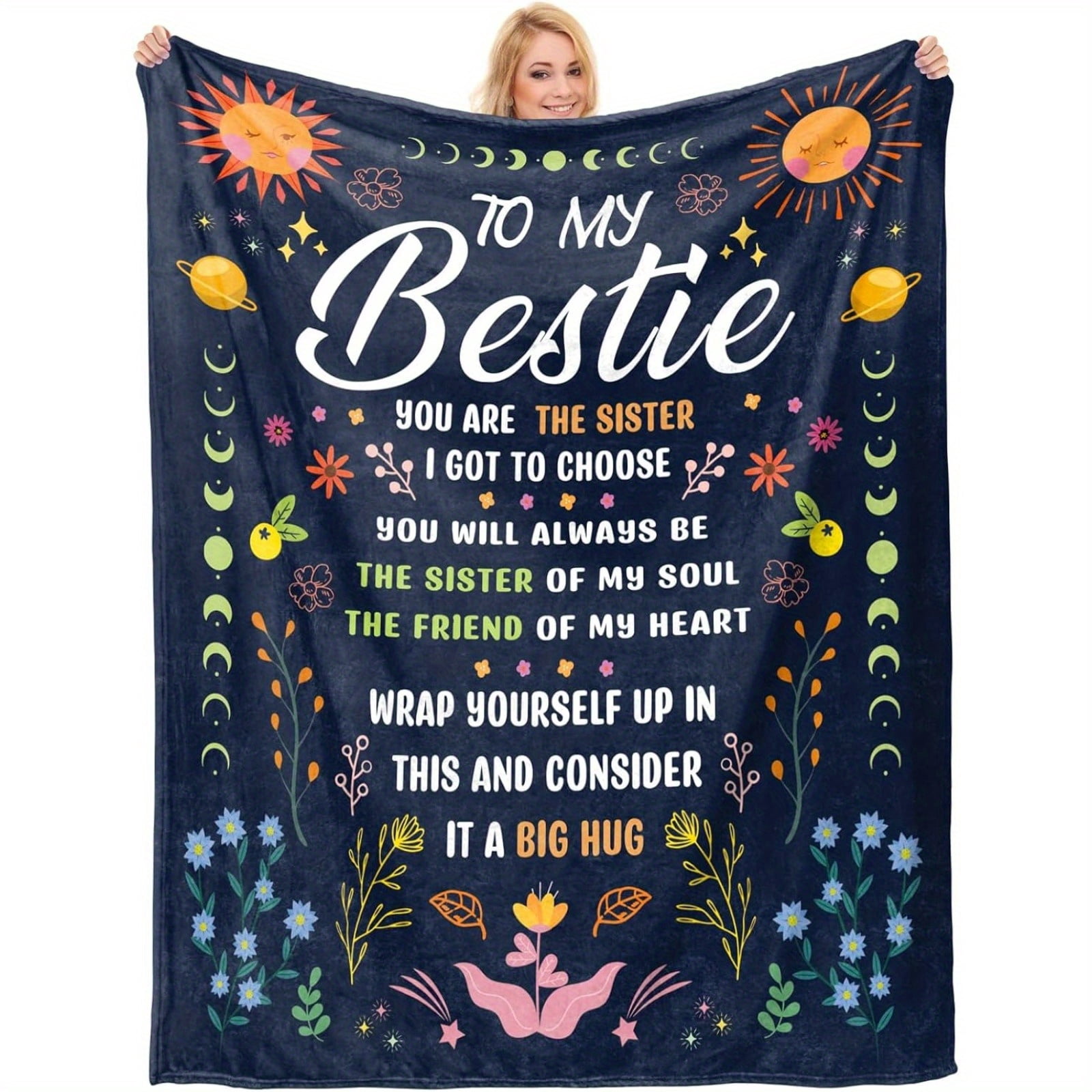 Bestie Gifts for Women Bestie Birthday Gifts for Women Bestie Best Friend Throw Blanket Birthday Gifts for Woman Friendship Best Friend Soul Sister BFF Long Distance Gift Going Away