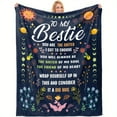 thumbnail image 1 of Bestie Gifts for Women, Bestie Birthday Gifts for Women, Bestie  Friend Throw Blanket, Birthday Gifts for Woman Friendship,  Friend, Soul Sister, BFF, Long Distance Gift Going Away, 280gsm, 1 of 5
