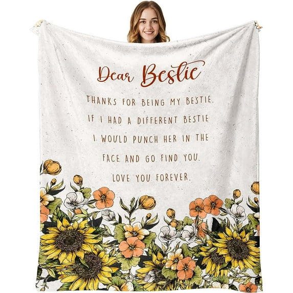 Bestie Gifts for Women, Christmas Best Friend Birthday Gifts, Funny Xmas Gifts for Besties, BFF Birthday Gift for Woman, Bestfriend Birthday Gift Ideas, Friendship Gifts Throw Blanket 60 x 50 Inch