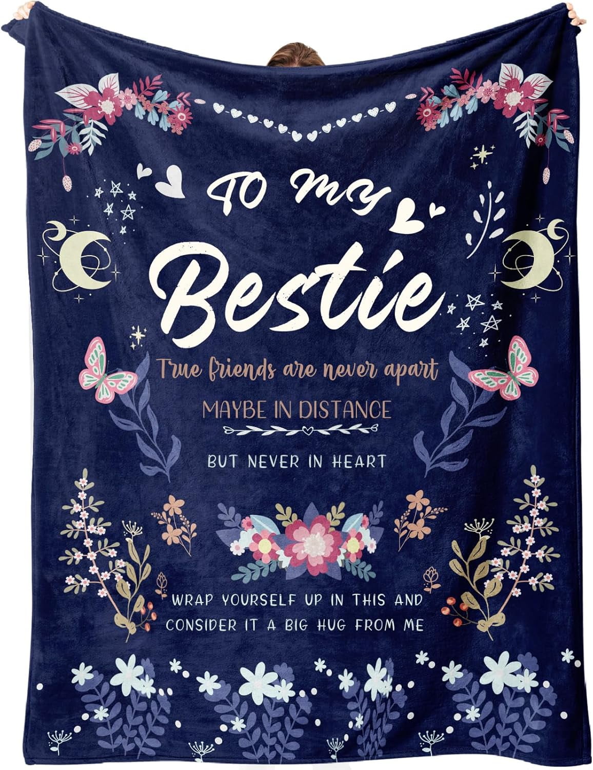 Bestie Gifts for Women on Christmas - Best Friend Blanket Gift - Bestie Gift, Best Friend Happy Birthday Gifts - Friendship Flannel Throw Blanket Thinking of You Far Away Gifts