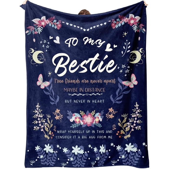 Bestie Gifts for Women on Christmas - Best Friend Blanket Gift - Bestie Gift, Best Friend Happy Birthday Gifts - Friendship Flannel Throw Blanket Thinking of You Far Away Gifts