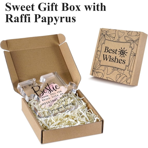 Bestie Gifts for Women Friendship - 0.6" Thickness Acrylic Puzzle & Gift Box,Gifts for Friends Female,Friend Keepsake for Women Birthday,Bff Soul Sister Work Bestie Gift for Thankgiving Present