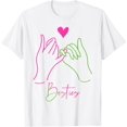 thumbnail image 1 of Bestie Heart Hands Girl Women Friends Best FriendT-Shirt100% pure cotton white short-sleeved T-shirts for men and women, 1 of 4