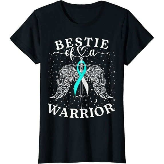 Bestie Of A Warrior Cervical Cancer Awareness Support Squad T-Shirt