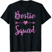 Bestie Squad Best Friends Fun BFF Matching Couple Girls Trip T-Shirt men and women can wear, black, white, gifts