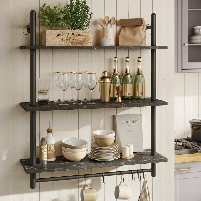 Bestier 31 Kitchen Wall Shelves 3-Tier Floating Shelves for