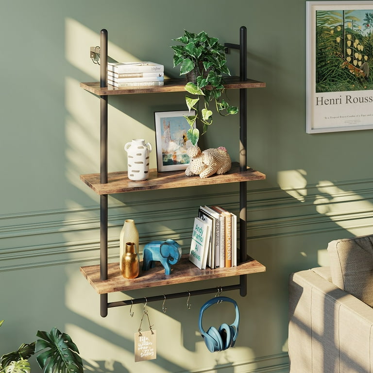 Bathroom Shelf with Industrial Pipe Towel Bars - Modern Farmhouse