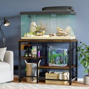 Bestier 40-50 Gallon Fish Tank Stand with Power Outlets, 3-Tier Heavy Duty Metal Aquarium Stand Reversible Storage Shelf