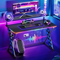 RSPGAME 43" Music Sync LED Gaming Desk (5 styles) only