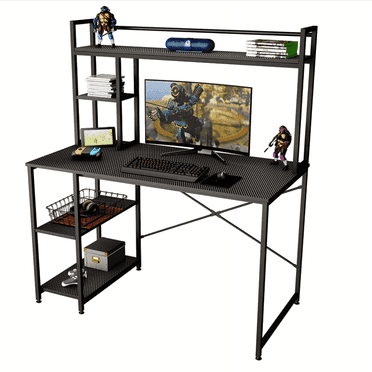 Bestier Desk with Hutch, Adult Lap Desks, 23.6" x 47.2", Black, 1 Count