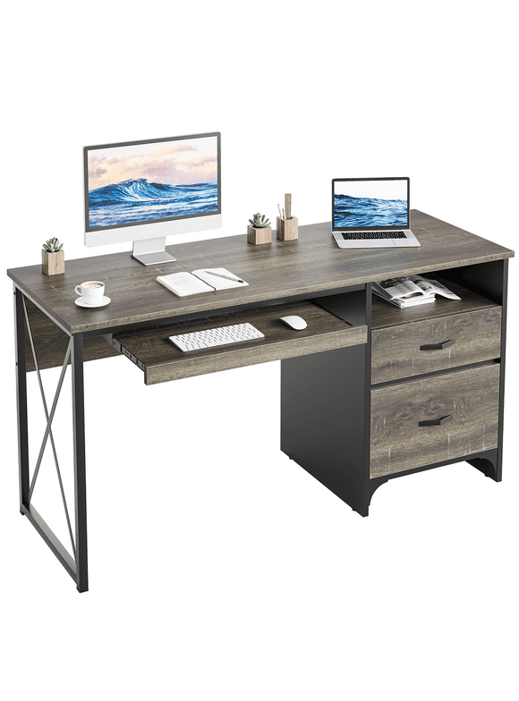 Desks with Keyboard Trays in Desks