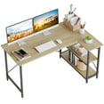 thumbnail image 1 of Bestier 55 inch Corner L Shaped Computer Desk with Storage Shelves in Oak, 1 of 9