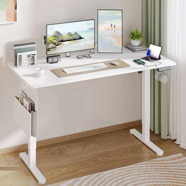 White sit stand desk discount