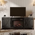 thumbnail image 1 of Bestier 63" Fireplace TV Stand with 23" Electric Fireplace for TVs up to 70" Farmhouse Barn Door Entertainment Center with Heater & RGB Lights for Living Room , Black, 1 of 11
