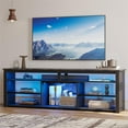 Bestier 70 inch TV Stand for 75 inch TV with LED Light Gaming