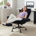 thumbnail image 1 of Bestier Big and Tall Executive Office Chair with Flip-up Arms for Adult, Wide Seat Ergonomic Computer Desk Chair,High Back Velvet Comfy Cross-Legged Office Chair with Footrest and Side Pockets, Black, 1 of 11