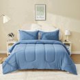 thumbnail image 1 of Bestier Blue Full Size Comforter Set | 3-Piece Bed in a Bag for All Seasons, Luxury Hotel Bedding Sets, U-Shaped Stitched Clump-Free Sorona Plant-Based Fiber, Gifts for Women Men, 1 of 7