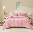 thumbnail image 1 of Bestier Pink Full Size Comforter Set | 3-Piece Soft & Fluffy Sorona Plant-Based Fiber All Season Bedding with Pillowcases, Skin-Friendly, Wrinkle Resistance, Moisture Wicking, 1 of 8