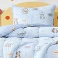 thumbnail image 1 of Bestier 2-Piece Toddler Bedding Comforter Set | Sorona Eco Fiber Fill | Super Soft Lightweight for All Seasons, Includes 1 Comforter and 1 Pillowcase | Machine Washable, Light Blue, 1 of 11