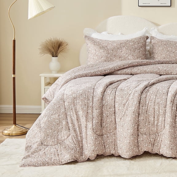 Bestier 2-Piece Twin Bedding Comforter Set | Sorona Eco Fiber Fill | Super Soft Lightweight for All Seasons, Includes 1 Comforter and 1 Pillowcase | Machine Washable, Floral
