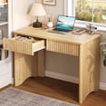 thumbnail image 1 of Bestier Computer Desk with 2 Storage Drawers,Home Office Writing Study Desk PC Table for Small Space,Log, 1 of 9