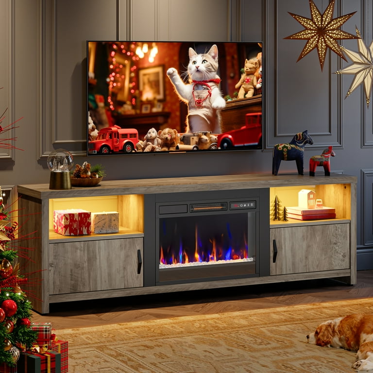 Entertainment center 2024 with fireplace walmart