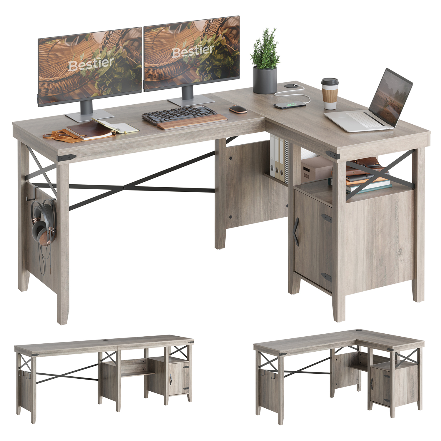 Better Homes & Gardens Emory Computer Desk, Gray Oak