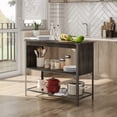 thumbnail image 1 of Bestier Farmhouse Portable Small Kitchen Island with Storage Coffee Bar Shelf Black, 1 of 7