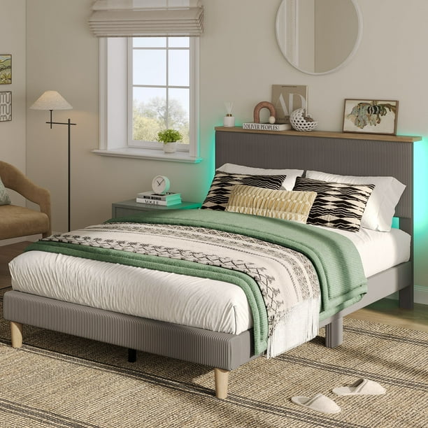 Bestier Full Size Bed Frame Upholstered …