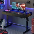 thumbnail image 1 of Bestier Gaming Electric Standing Desk with Double Drawers & LED Light, 47 x 24 inch Adjustable Height Home Office Computer Desk, Carbon Fiber, 1 of 10