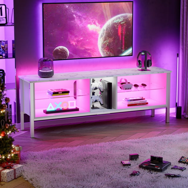 Bestier Gaming TV Stand for TVs up to 70" LED Entertainment Center for