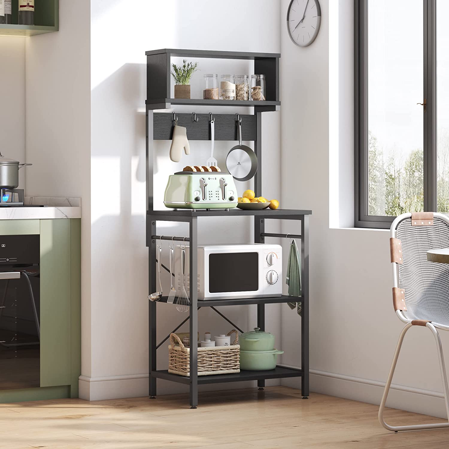 4D Concepts Corner Baker's Rack with Slate Top Metal/Slate