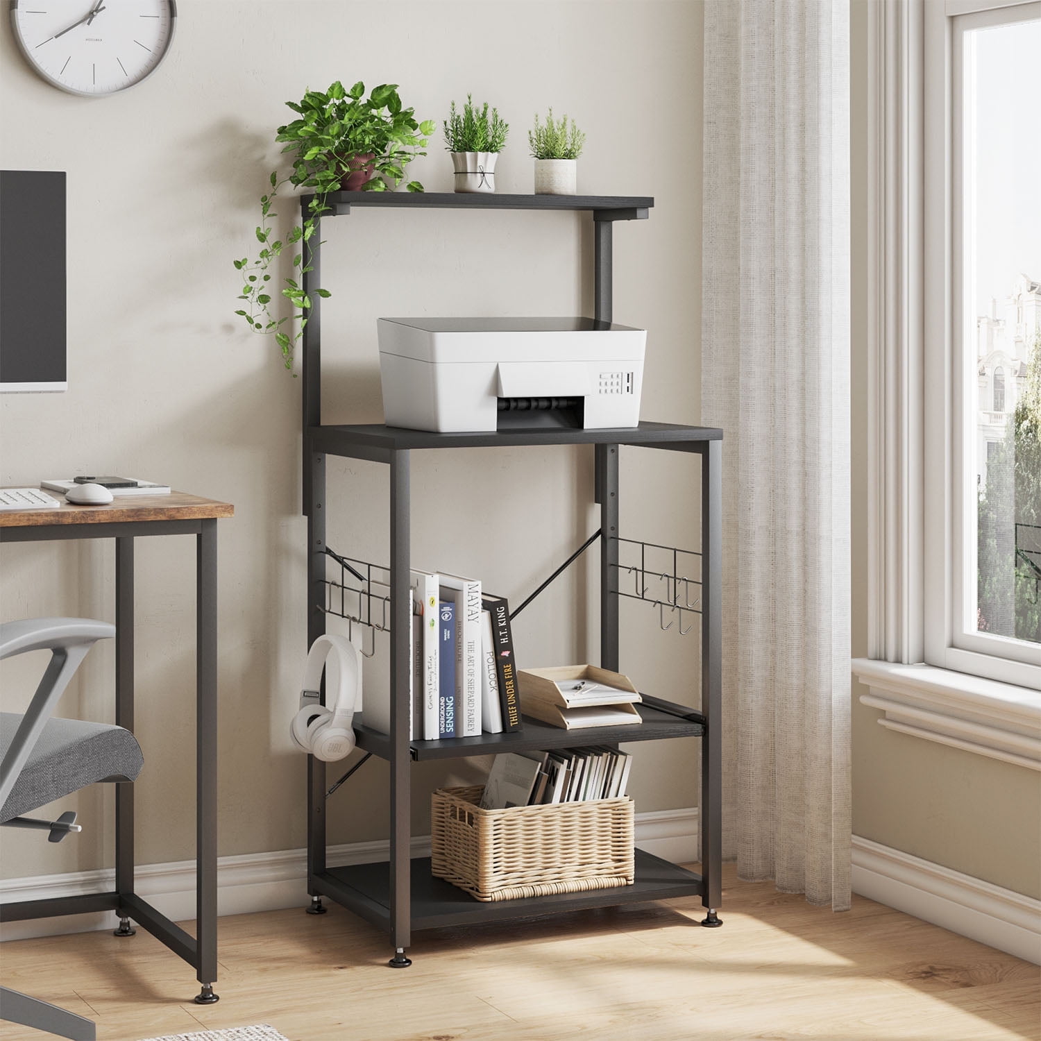 Boraam Valencia 4 Shelf Tall Baker s Rack Metal Kitchen Home Shelves in Black Finish Walmart