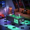 thumbnail image 1 of Bestier LED Coffee Table with Glass Top for Living Room, Center Tea Table with Storage in Grey, 1 of 11