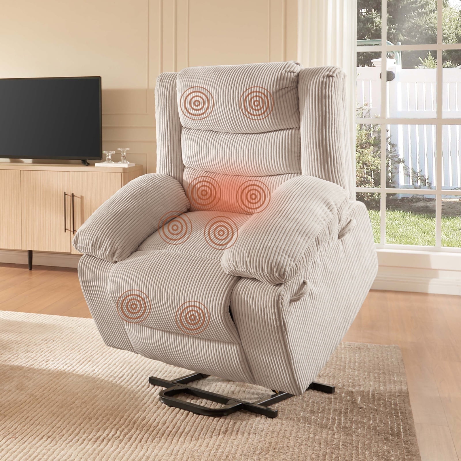 JUUXO Oversized Lift Chair Lay Flat Recliner, Large Power