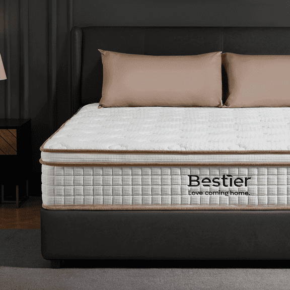 Bestier 10" Twin Size Memory Foam Mattress for Back Pain Pressure Relief | Hybrid Cooling Gel Bed in a Box with Lumbar & Hip Support | Tencel Fabric | Edge Reinforcement | Motion Isolation