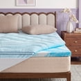 thumbnail image 1 of Bestier Queen 3 Inch Dual Layered Mattress Topper with 2 Inch Cooling Gel Memory Foam & 1 Inch TENCEL Pillow Top Cover, Pressure Relieving Breathable Bed Topper for Back Pain Support, Blue, 1 of 9