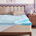 thumbnail image 1 of Bestier 3-in-1 Dual Layer Full Mattress Topper for Room Essentials, 2 inch Gel Memory Foam, 2 inch Thick Tencel Pillow Top Pad, Mattresses Cover for Bed, 6"-20" Deep Pocket, Blue, 1 of 9