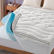 Bestier Queen Size Dual Layer 3 inch Memory Foam Mattress Topper, 2 inch Gel Memory Foam and 1 inch Tencel Lyocell Down Alternative Quilted Pillow Top Mattress 
