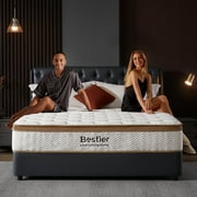 Bestier 10" King Bed Mattress in a Box - Hybrid Memory Foam, Tencel Cooling Fabric, Zoned Support, Edge Reinforcement, Motion Isolation, CertiPUR-US Certified
