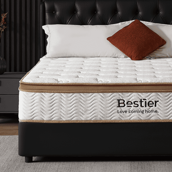 Bestier 10" Twin Mattress in a Box | Hybrid Gel Memory Foam Bed + Individually Wrapped Coils | Medium Firm | Pressure Relief, Enhanced Edge Support | CertiPUR-US Certified
