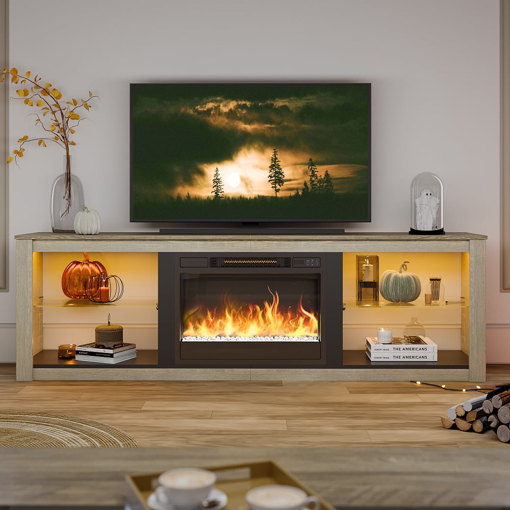 Electric fireplace TV stand for warmth and ambiance
