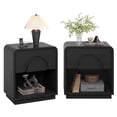 thumbnail image 1 of Bestier Black Nightstands Set of 2 with Charging Station,Modern Bedside Table End Table with Storage Drawer & Open Shelf for Bedroom Living Room Dorm Office, 1 of 9