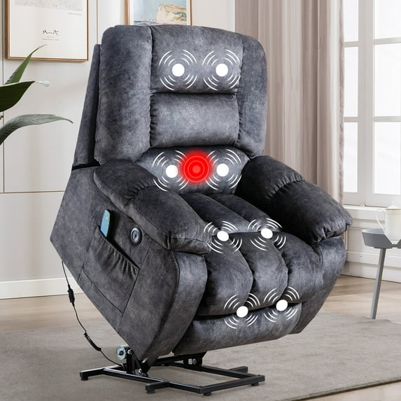 Bestier Oversized Microfiber Power Lift Reclining Heated Massage Chair with USB