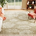 thumbnail image 1 of Bestier Rectangle Polyester Tassel Floral Print Area Rug in Beige, 2' x 3', 1 of 8