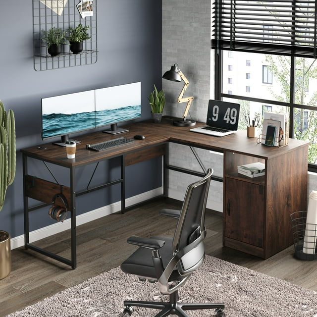 Free Shipping! Bestier Reversible 60 inches L Shaped Computer Desk with