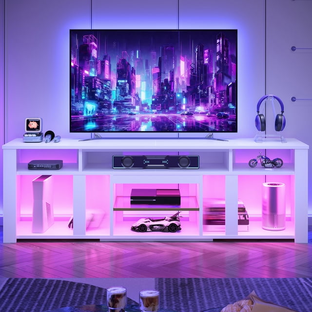 Deep Storage Locker Bestier TV Stand for TVs Up to 85
