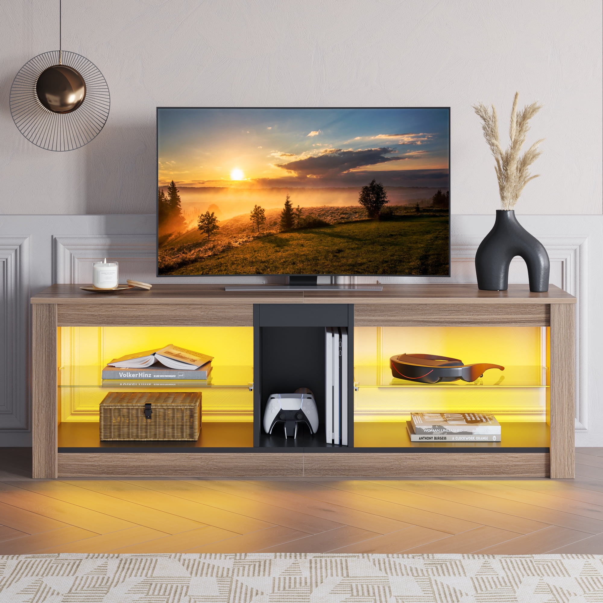 Bestier TV Stand For TVs Up To 65 Entertainment Center With LED bestier-tv-stand-for-tvs-up-to-65-entertainment-center-with-led