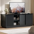thumbnail image 1 of Bestier TV Stand for TVs up to 70", Modern Entertainment Center with Sliding Door Media Console Table for Living Room, Black Marble Top, 1 of 11